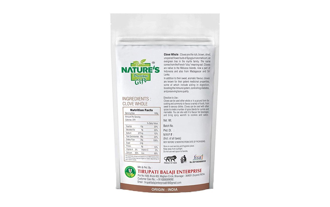 Nature's Gift Clove Whole    Pack  500 grams